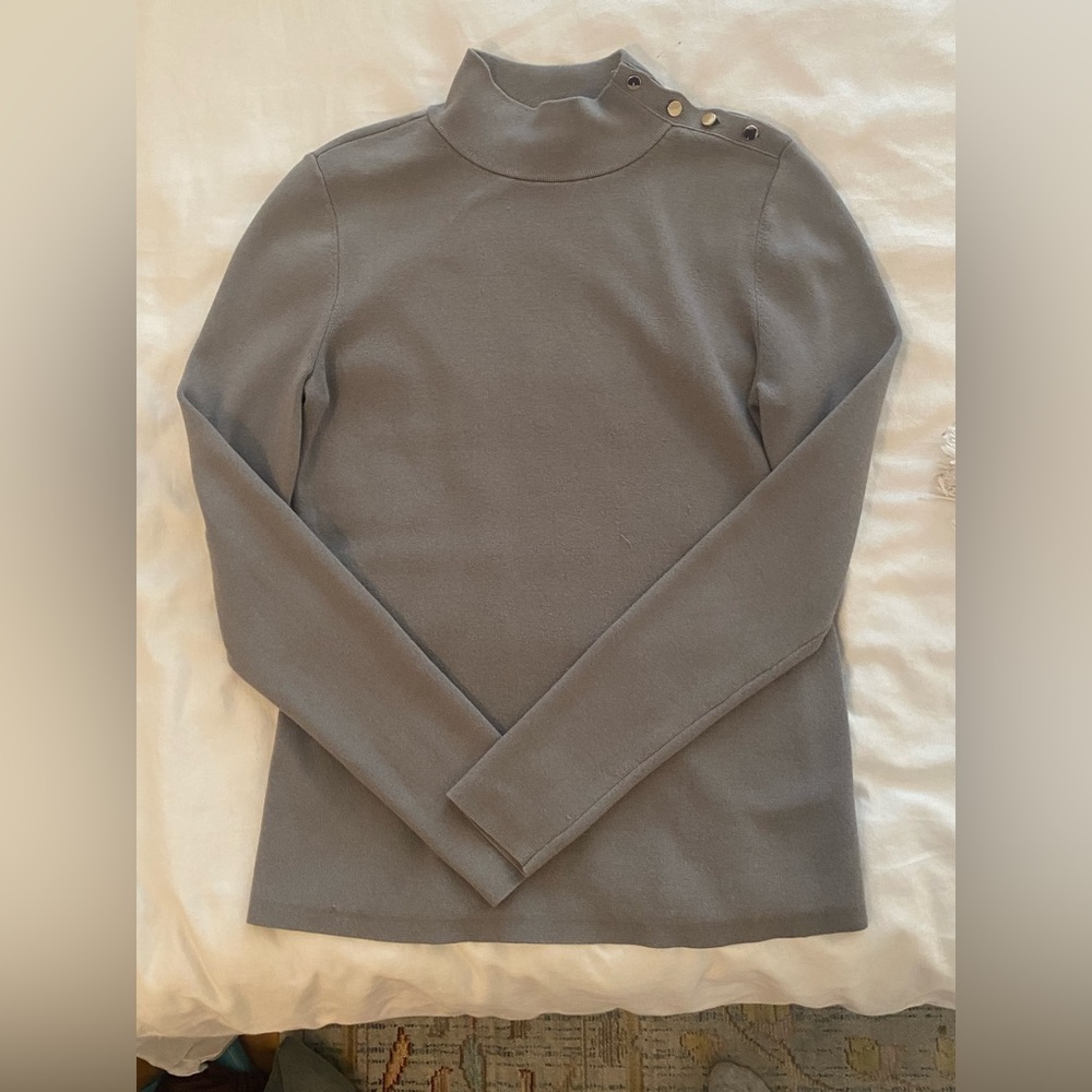 Ann Taylor Gray Mockneck